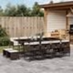 vidaXL Ensemble à manger de jardin avec coussins 13 pcs marron rotin