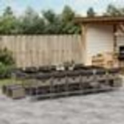 vidaXL Ensemble à manger de jardin 17 pcs et coussins résine tressée