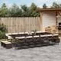 vidaXL Ensemble à manger de jardin et coussins 17 pcs marron rotin