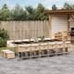 vidaXL Ensemble à manger de jardin et coussins 17 pcs beige
