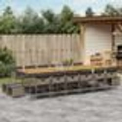 vidaXL Ensemble à manger de jardin 17 pcs et coussins résine tressée