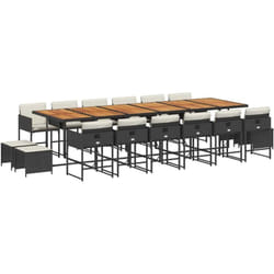 Vidaxl - Ensemble à manger de jardin 17 pcs coussins noir résine tressée