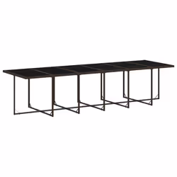 Ensemble À Manger De Jardin Et Coussins 17 Pcs Marron Rotin Vidaxl - Vue supplémentaire 2