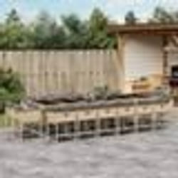 vidaXL Ensemble à manger de jardin et coussins 17 pcs mélange beige