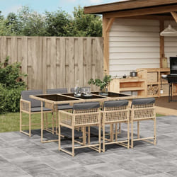 Vidaxl - Ensemble à manger de jardin coussins 7 pcs mélange beige rotin