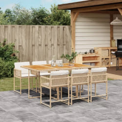 vidaXL Ensemble à manger de jardin 7 pcs beige