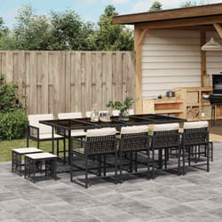 Vidaxl - Ensemble à manger de jardin 13 pcs coussins noir résine tressée