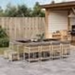 vidaXL Ensemble à manger de jardin coussins 13 pcs mélange beige rotin