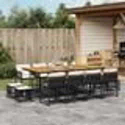 vidaXL Ensemble à manger de jardin 13 pcs coussins noir résine tressée