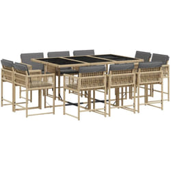 Vidaxl - Ensemble à manger de jardin et coussins 11 pcs mélange beige