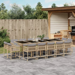 Vidaxl - Ensemble à manger de jardin et coussins 15 pcs mélange beige