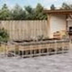 vidaXL Ensemble à manger de jardin et coussins 17 pcs mélange beige