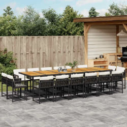 vidaXL Ensemble de jardin 17 pcs - Noir