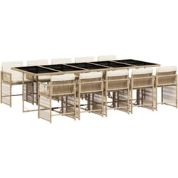 Vidaxl - Ensemble à manger de jardin et coussins 11 pcs beige poly rotin