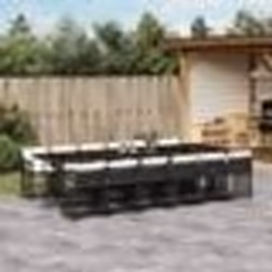 vidaXL Ensemble à manger de jardin 13 pcs coussins noir résine tressée