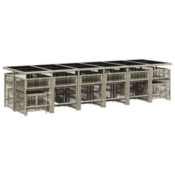 Ensemble À Manger De Jardin Et Coussins 17 Pcs Gris Clair Rotin Vidaxl