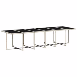 Ensemble À Manger De Jardin Et Coussins 17 Pcs Gris Clair Rotin Vidaxl - Vue supplémentaire 2