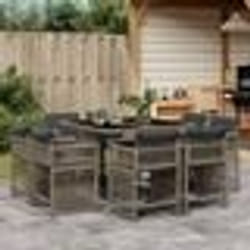 vidaXL Ensemble à manger de jardin 9 pcs coussins gris résine tressée