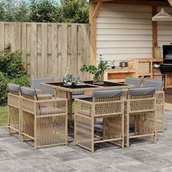 Vidaxl - Ensemble à manger de jardin et coussins 9 pcs mélange beige