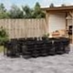 vidaXL Ensemble à manger de jardin 15 pcs coussins noir résine tressée