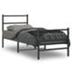 vidaXL Cadre de lit métal sans matelas avec pied de lit noir 80x200 cm - 80 x 200 cm
