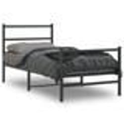 vidaXL Cadre de lit métal sans matelas avec pied de lit noir 90x200 cm - 90 x 200 cm