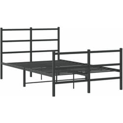 Vidaxl - Cadre de lit métal sans matelas avec pied de lit noir 120x190cm
