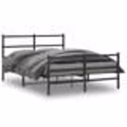 vidaXL Cadre de lit métal sans matelas avec pied de lit noir 140x190cm - 140 x 190 cm