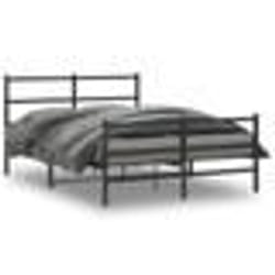 vidaXL Cadre de lit métal sans matelas avec pied de lit noir 140x190cm - 140 x 190 cm