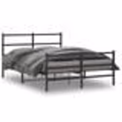 vidaXL Cadre de lit métal sans matelas avec pied de lit noir 140x200cm - 140 x 200 cm