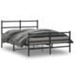 vidaXL Cadre de lit métal sans matelas avec pied de lit noir 140x200cm - 140 x 200 cm