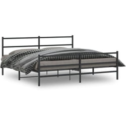 Cadre De Lit Métal Sans Matelas Avec Pied De Lit Noir 183x213cm Vidaxl