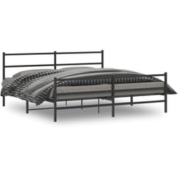Cadre De Lit Métal Sans Matelas Avec Pied De Lit Noir 193x203cm Vidaxl
