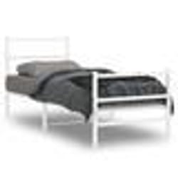 vidaXL Cadre de lit métal sans matelas avec pied de lit blanc 80x200cm - 80 x 200 cm