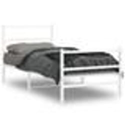 vidaXL Cadre de lit métal sans matelas avec pied de lit blanc 90x190cm - 90 x 190 cm