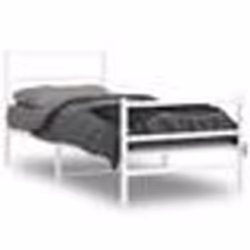 vidaXL Cadre de lit métal sans matelas avec pied de lit blanc 90x200cm - 90 x 200 cm
