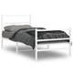 vidaXL Cadre de lit métal sans matelas avec pied de lit blanc 90x200cm - 90 x 200 cm