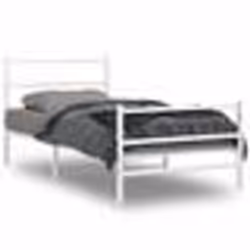 vidaXL Cadre de lit métal sans matelas et pied de lit blanc 100x200 cm - 100 x 200 cm