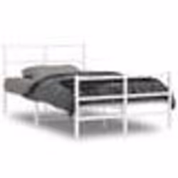 vidaXL Cadre de lit métal sans matelas et pied de lit blanc 120x190 cm - 120 x 190 cm