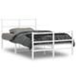 vidaXL Cadre de lit métal sans matelas et pied de lit blanc 120x190 cm - 120 x 190 cm
