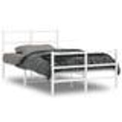 vidaXL Cadre de lit métal sans matelas et pied de lit blanc 120x200 cm - 120 x 200 cm