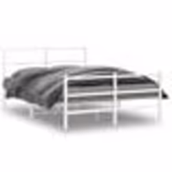 vidaXL Cadre de lit métal sans matelas et pied de lit blanc 135x190 cm - 135 x 190 cm