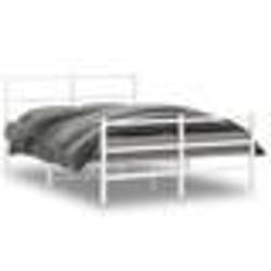 vidaXL Cadre de lit métal sans matelas et pied de lit blanc 135x190 cm - 135 x 190 cm