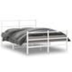 vidaXL Cadre de lit métal sans matelas et pied de lit blanc 140x200 cm - 140 x 200 cm