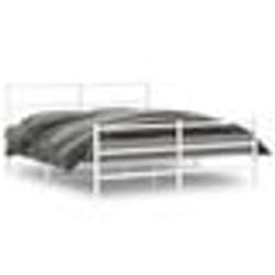 vidaXL Cadre de lit métal sans matelas et pied de lit blanc 150x200 cm - 150 x 200 cm