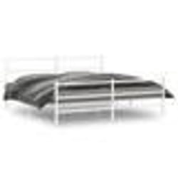 vidaXL Cadre de lit métal sans matelas et pied de lit blanc 200x200 cm - 200 x 200 cm