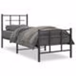 vidaXL Cadre de lit métal sans matelas avec pied de lit noir 80x200 cm - 80 x 200 cm