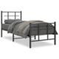 vidaXL Cadre de lit métal sans matelas avec pied de lit noir 80x200 cm - 80 x 200 cm