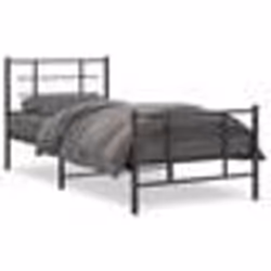 vidaXL Cadre de lit métal sans matelas avec pied de lit noir 90x200 cm - 90 x 200 cm