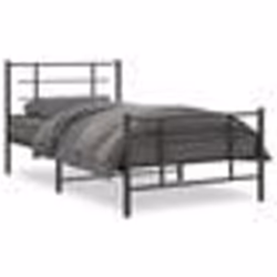 vidaXL Cadre de lit métal sans matelas et pied de lit noir 100x200 cm - 100 x 200 cm